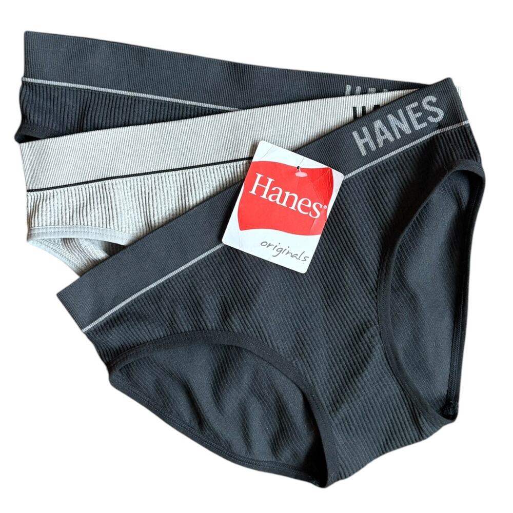 Hanes Originals Women's Small Seamless Rib Bikini Underwear 3-Pack NWT